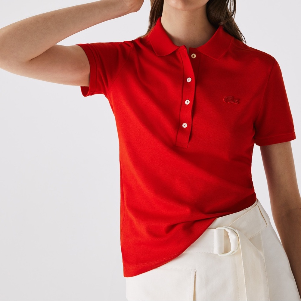 Lacoste Slim Fit Red Polo Shirt Short Sleeve